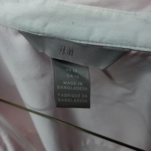 H & M women's long sleeve button front top pink co - Picture 3 of 6